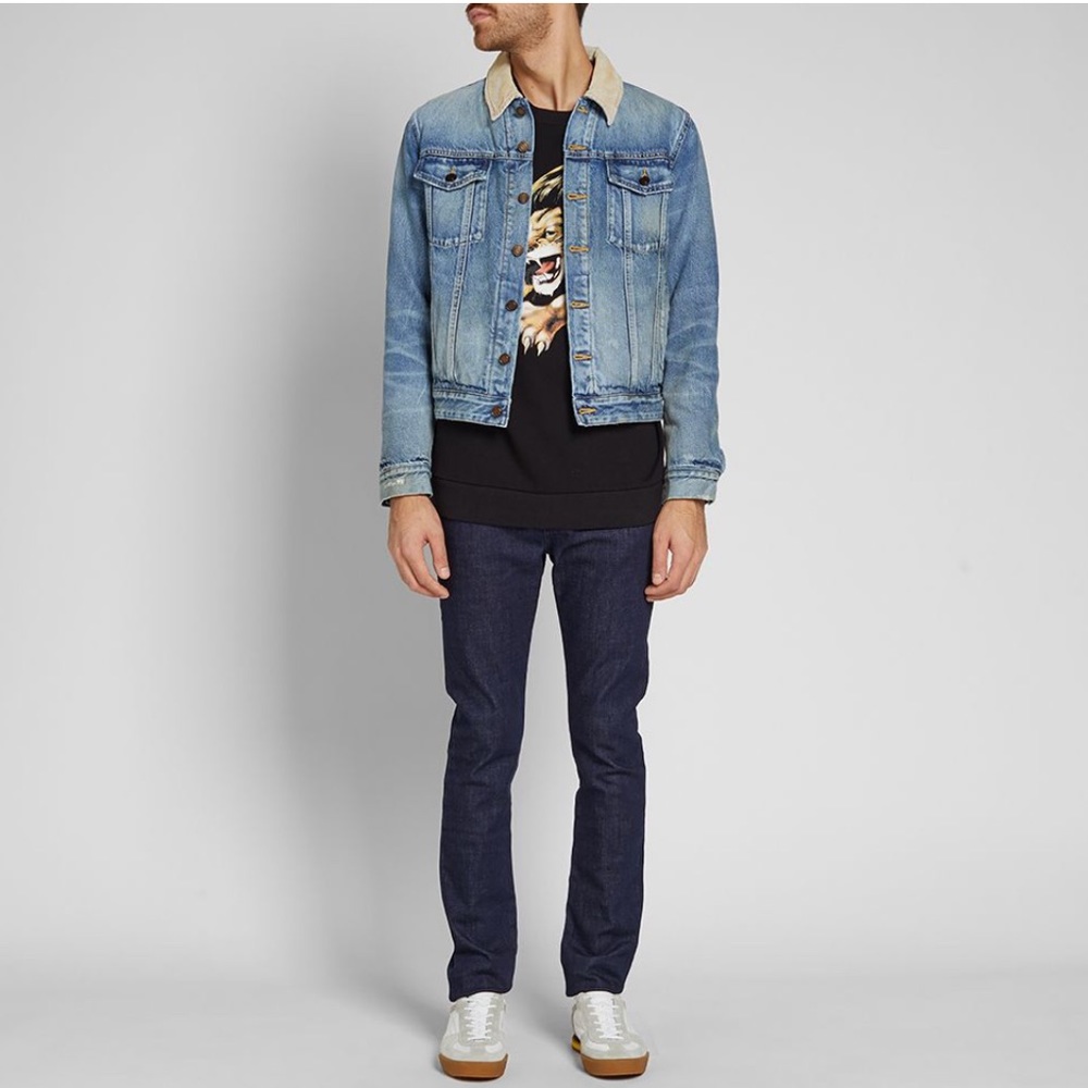 Saint Laurent corduroy collar denim jacket